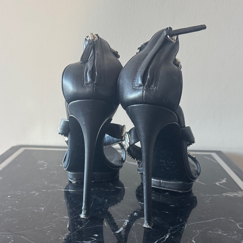 Giuseppe Zanotti Christian Cowan Black ROLEX WATCH heels 39 RARE! - Picture 5 of 7